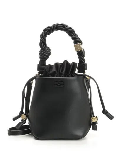 GANNI GANNI BOU BUCKET MINI HANDBAGS BLACK