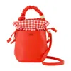 Ganni Bou Bucket Mini Purse In Red