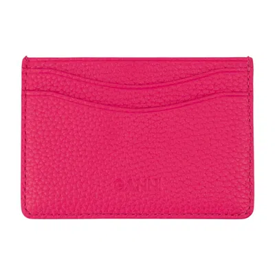 Ganni Bou Card Case In Pink