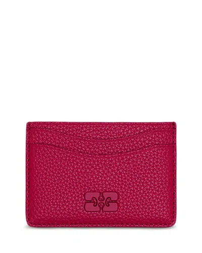 Ganni Bou Card Case In Red