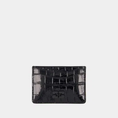 Ganni Bou Card Holder -  - Synthetic Leather - Black