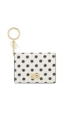 Ganni Bou Card Holder Wallet In Beige Leather In 鹭白
