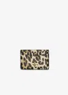Ganni Bou Leopard-print Leather Card Holder