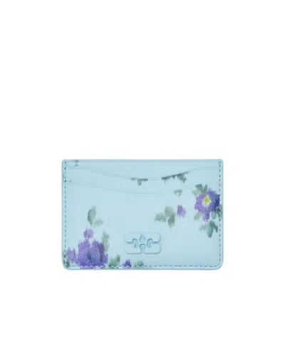 Ganni Bou Card Holder In Blue