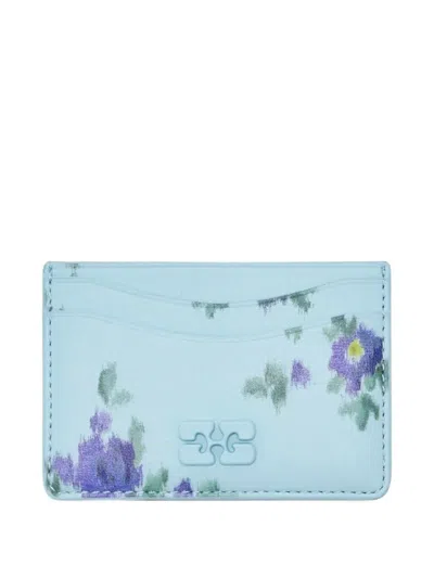 Ganni Iced Aqua Bou Card Holder In Blue