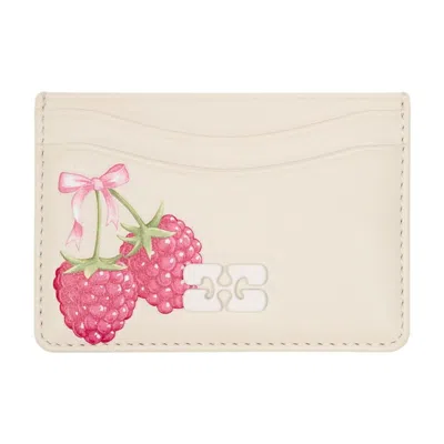 Ganni Bou Card Holder -  - Leather - Multicolor In Neutral