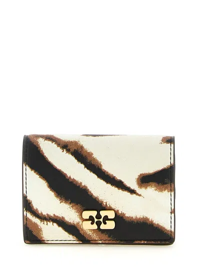 Ganni Bou Card Case In Brown