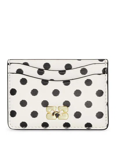 Ganni Bou Card Holder Print Dots In Egret