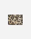 Ganni Bou Leopard-print Leather Card Holder In Multi