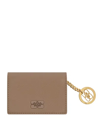 Ganni Bou Chain-detail Cardholder In Neutral