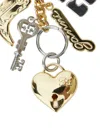 Ganni Metallic Keyring With Logo Charm And Heart Shaped Locket