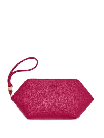 Ganni Bou Clutch Bag In Red