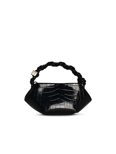 Ganni Bou Cocco Mini Bag In Black Recycled Leather Blend