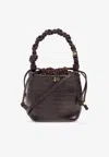 Ganni Bou Brown Bucket Bag In Brown