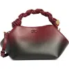 Ganni Small ' Bou' Bag In Red Shaded Lear Blend In Burgundy