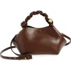 Ganni Bou Crossbody Bag In Chocolate Fondant