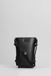 GANNI BOU CROSSBODY SHOULDER BAG IN BLACK LEATHER