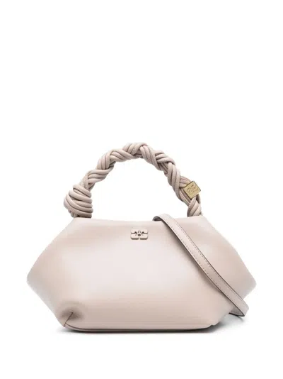 Ganni Bou Faux Leather Bag In Gray