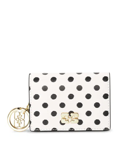 Ganni Bou Flap Cardholder In Egret
