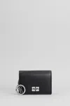 Ganni Bou Flap Wallet In Black Leather