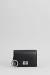 Ganni Bou Flap Wallet In Black Leather In Black