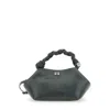 Ganni Bou Grey Handbag With Adjustable And Removable Shoulder Strap In Leather Woman In Gray