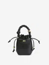 Ganni Bou Bucket Mini Crinkle Oleatex Handbags Black In Black