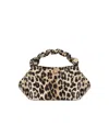 Ganni Mini Bou Leopard-print Tote Bag In Brown