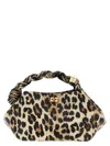 Ganni Bou Handbag With Leopard Print In Brown