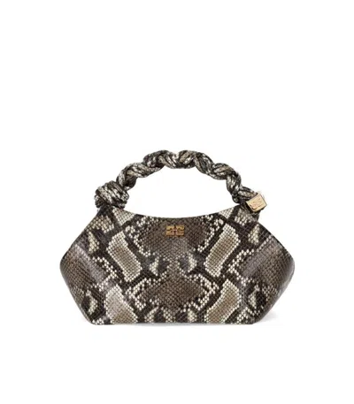 GANNI GANNI BOU HANDBAG WITH PYTHON PRINT