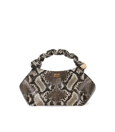 GANNI BOU HANDBAG WITH PYTHON PRINT