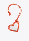 Ganni Bou Heart Checked Mirror In Red
