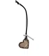 Ganni Bou Heart Leopard Print Charm In Animal Print