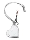 Ganni Bou Heart Metallic Mirror With Logo Lettering Pendant And Heart Charm In Metal Woman In Silver