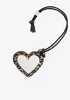 Ganni Heart Shaped Pendant Keychain In Brown