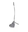 Ganni Bou Heart Mirror Bag Charm In Silver