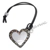 Ganni Bou Heart Mirror Keyring In Animal Print