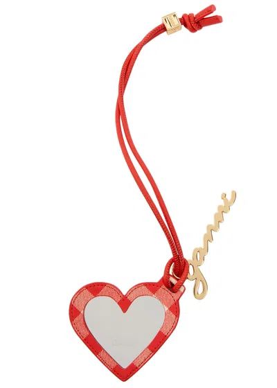 Ganni Bou Heart Mirror Leather Keyring