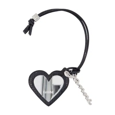 Ganni Bou Heart Snake Mirror In Black