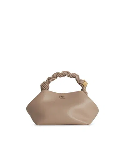 Ganni 'bou' Ivory Recycled Leather Blend Bag