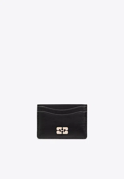 Ganni Bou Leather Cardholder In Black