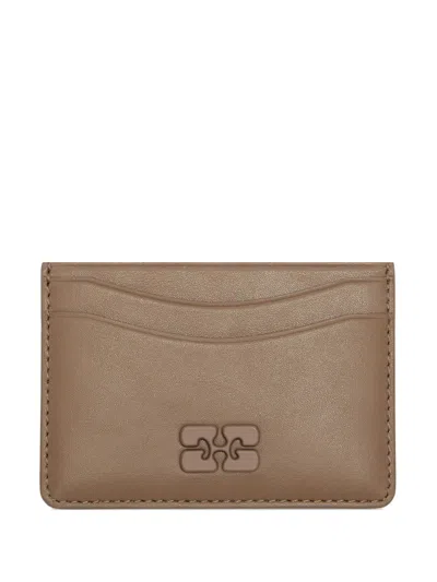 Ganni Bou Logo Cardholder Wallet In Neutral
