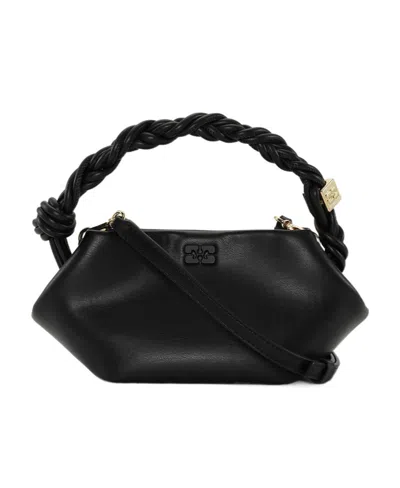 Ganni Bou Logo-embossed Tote Bag In Black