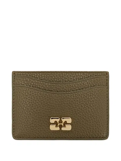 Ganni Bou Logo-plaque Cardholder In Green