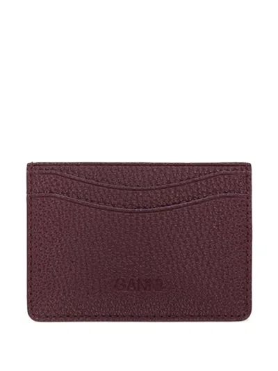 Ganni Bou Logo-plaque Cardholder In Purple