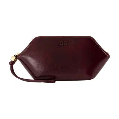 Ganni Burgundy Red Bou Coin Purse In