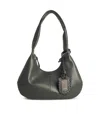 Ganni Black Leather Hobo Medium Shoulder Bag
