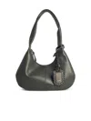 Ganni Bou Medium Bag In Grey Leather Blend In Green