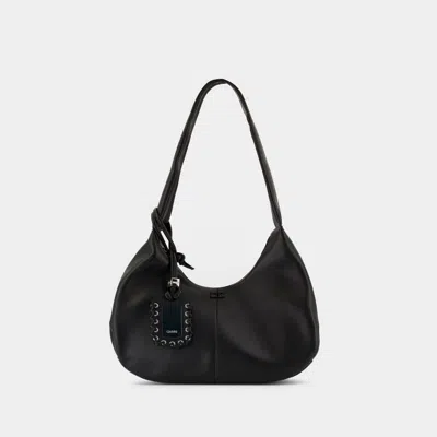 Ganni Bou Medium Shoulder Bag In Black