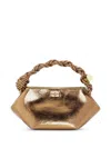 Ganni Bou Metallic-effect Mini Tote Bag In Gold
